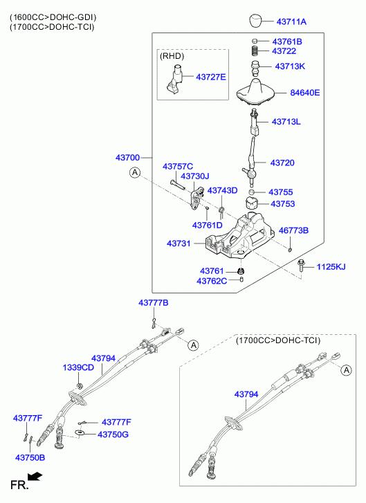 HYUNDAI Tucson 3 generation (2015-2021) Gear Shifting Knob 437002Y3009P 21754526