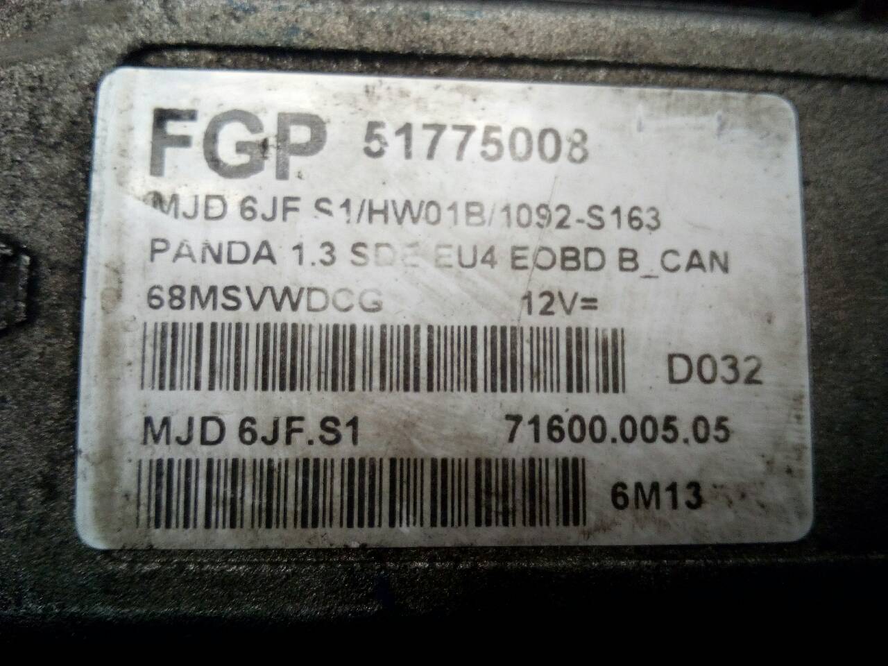 FIAT Panda 2 generation (2003-2011) motorvezérlő egység 51775008 23467413