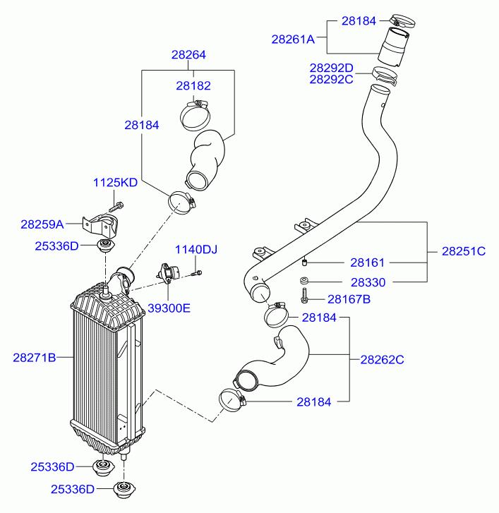 HYUNDAI Tucson 3 generation (2015-2021) Intercooler Radiator 282712A850 23499886