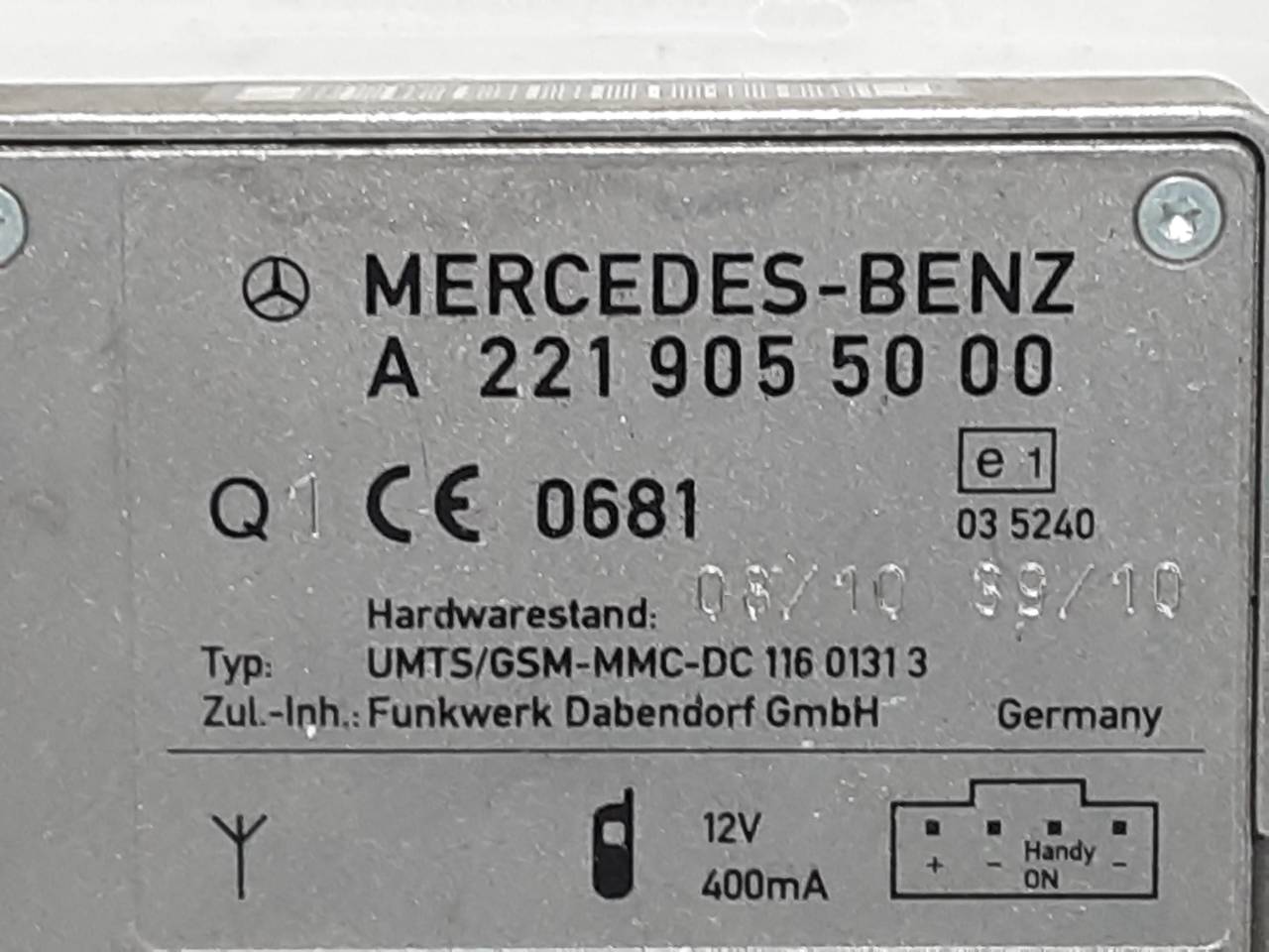 MERCEDES-BENZ S-Class W221 (2005-2013) Other Control Units A2219002202 18383756