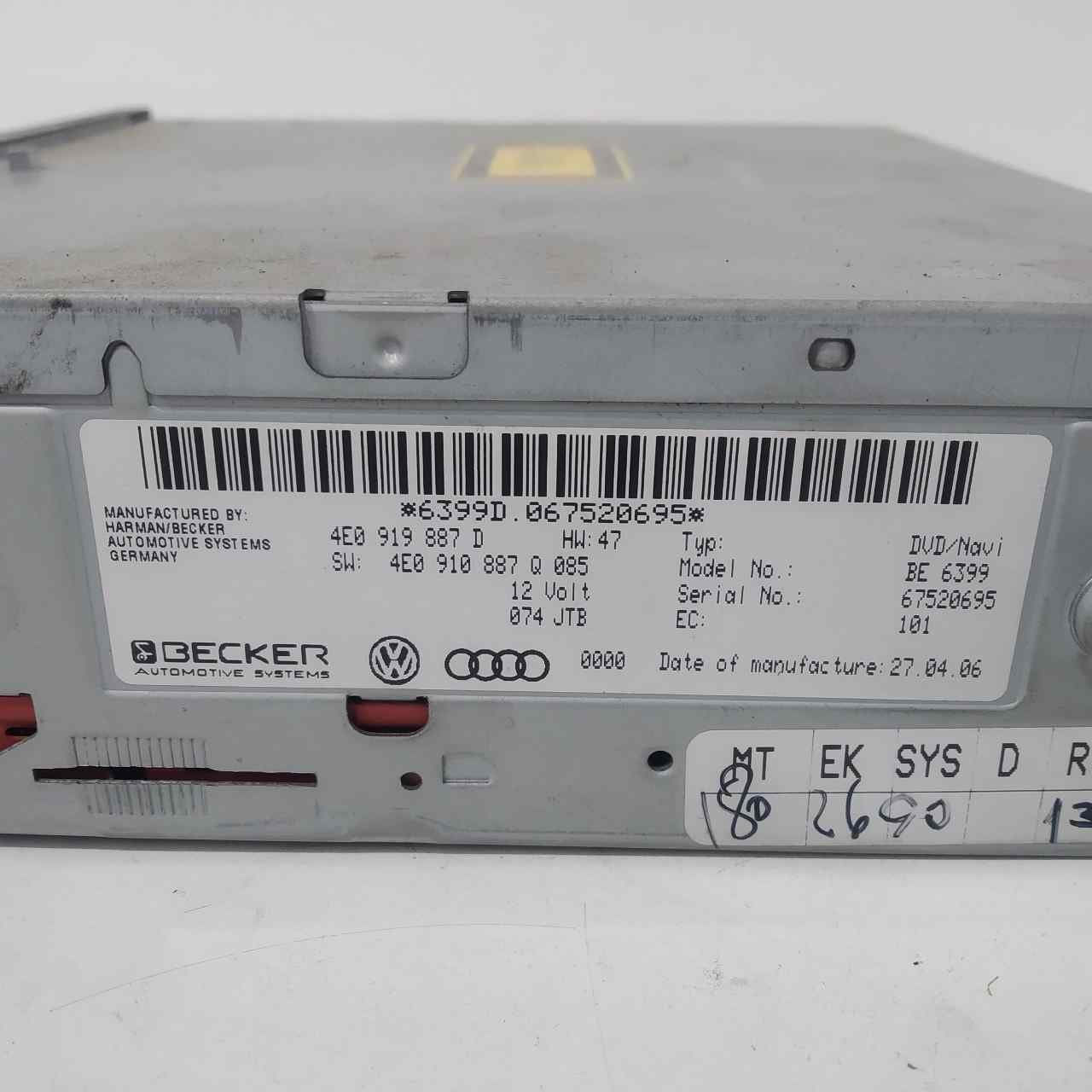 AUDI Q7 4L (2005-2015) Музичний плеєр з GPS 4E0919887D 25058491