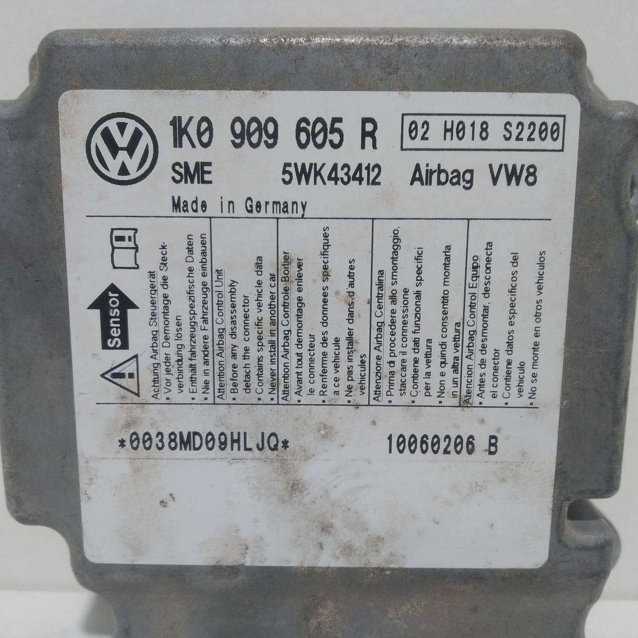 SEAT Toledo 3 generation (2004-2010) SRS Control Unit 1K0909605R 23552637