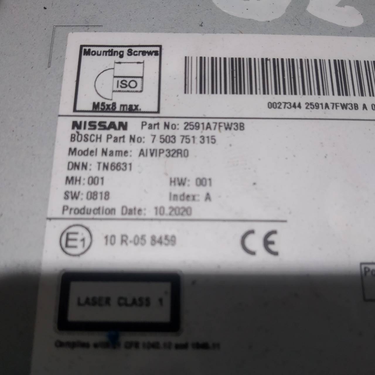 NISSAN Qashqai 2 generation (2013-2023) Музикален плейър без GPS 2591A7FW3B 25222098