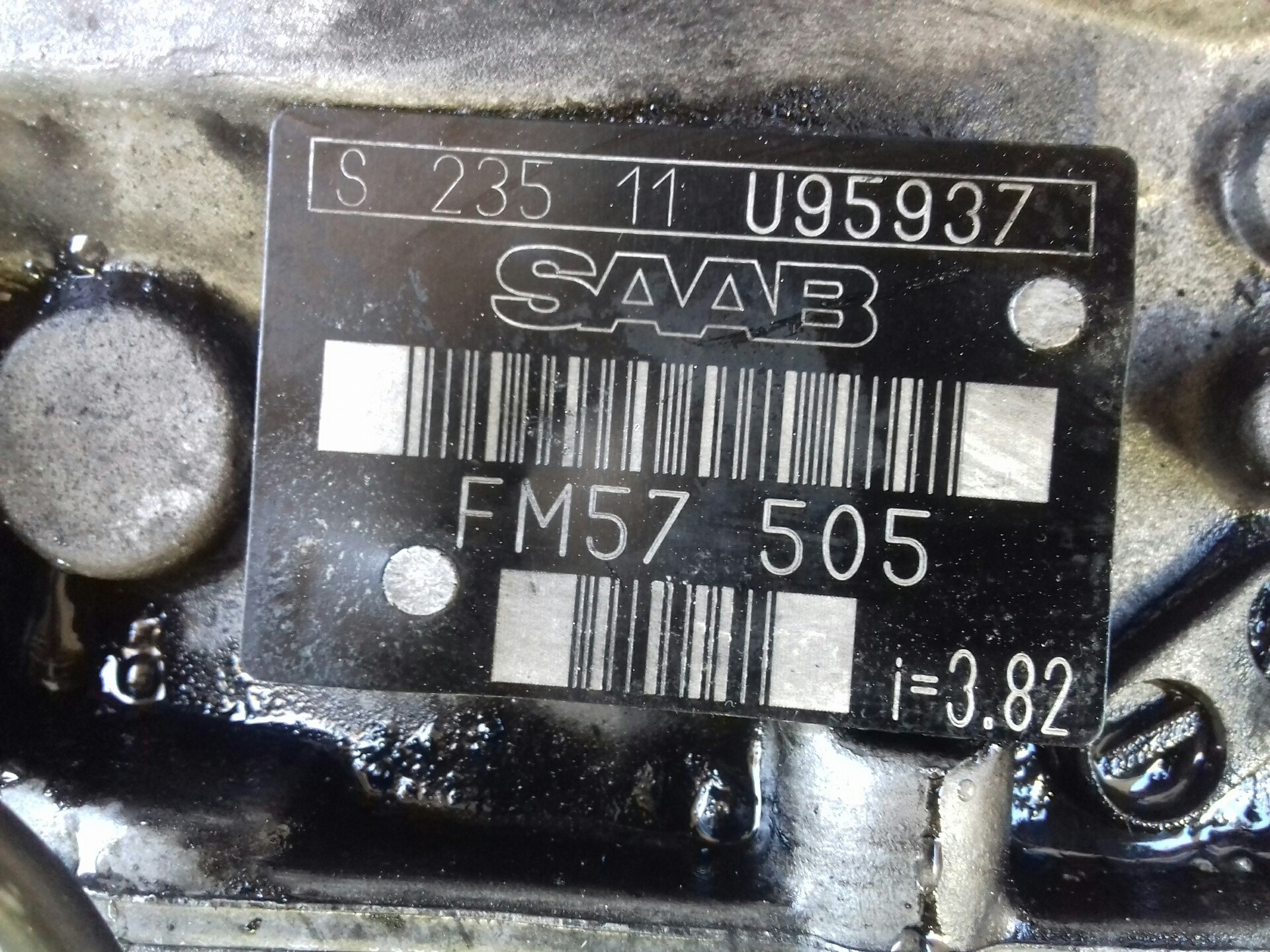 SAAB 93 1 generation (1956-1960) Greičių dėžė (pavarų dėžė) FM57505, MANUAL, S23511U95937 18382945
