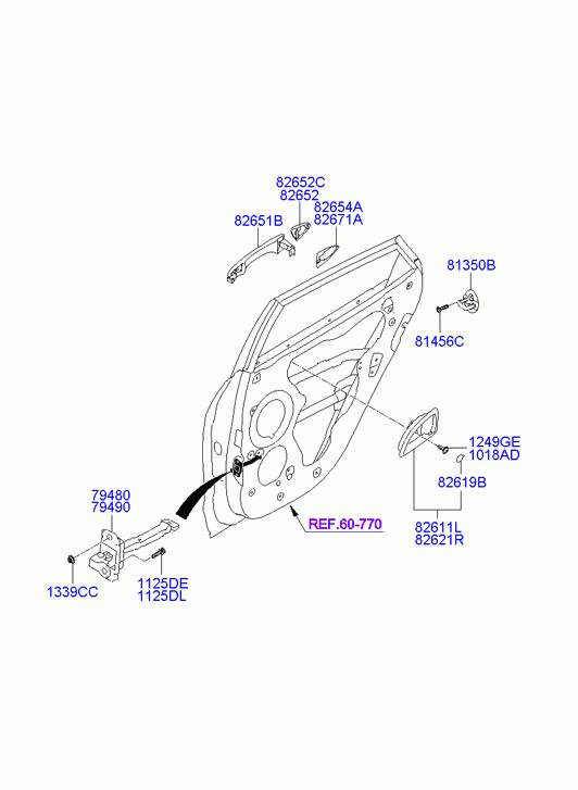 HYUNDAI Tucson 3 generation (2015-2021) Aizmugurējo kreiso durvju ārējais rokturis 826512Y000CA 21754514