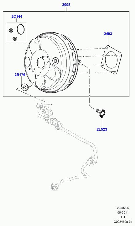 LAND ROVER Range Rover Evoque L538 (1 gen) (2011-2020) Вакуумный усилитель тормозов LR024469 22612967