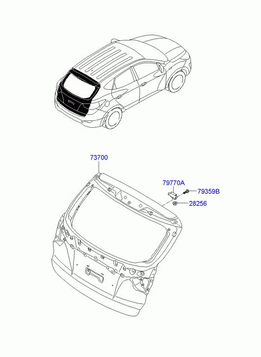 HYUNDAI Tucson 3 generation (2015-2021) Задній багажник 737002Y000 21752148