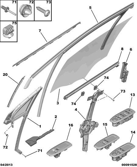 PEUGEOT 208 Peugeot 208 (2012-2015) Priekšējo kreiso durvju logu pacēlājs 9806088180 22576267