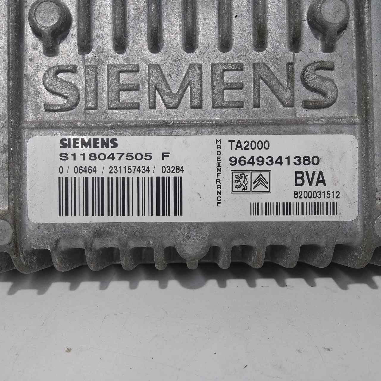 PEUGEOT 307 1 generation (2001-2008) Engine Control Unit ECU 9649341380 24579465