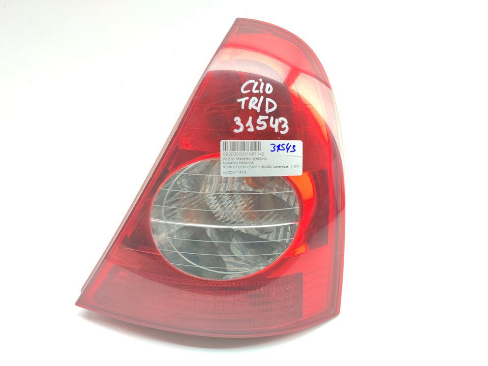 RENAULT Clio 2 generation (1998-2013) Galinis dešinys žibintas 8200071414 20492791