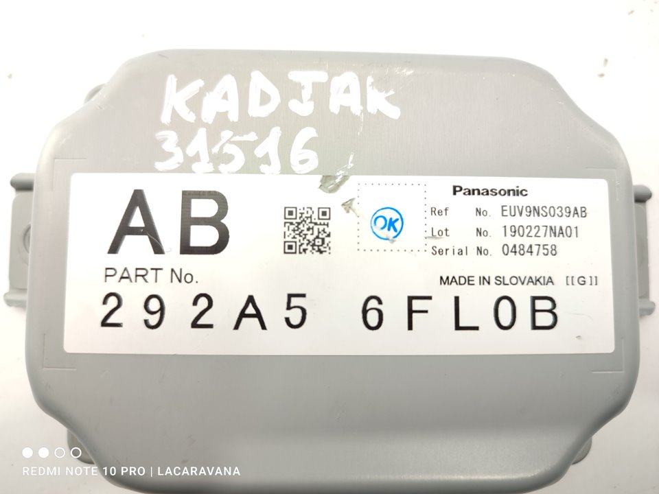 RENAULT Kadjar 1 generation (2015-2024) Kiti valdymo blokai 292A56FL0B 19004480