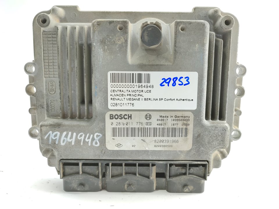 RENAULT Megane 2 generation (2002-2012) Блок управления двигателем 0281011776 21818656