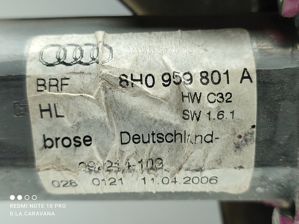 AUDI A4 B7/8E (2004-2008) Jobb hátsó ajtó ablakemelője 8H0839397 18848956