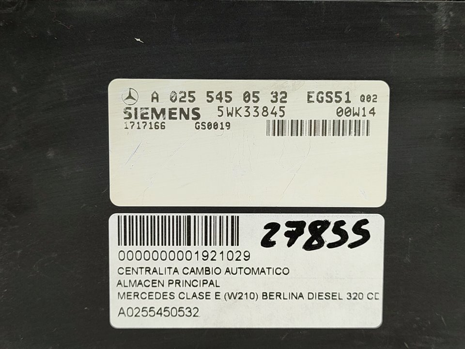 MERCEDES-BENZ E-Class W210 (1995-2002) Greičių dėžės kompiuteris A0255450532 18955126