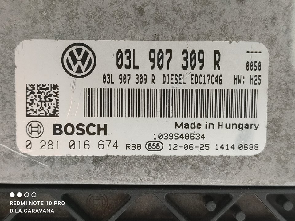 VOLKSWAGEN Golf 6 generation (2008-2015) Motorkontrollenhet ECU 03L907309R 25042753