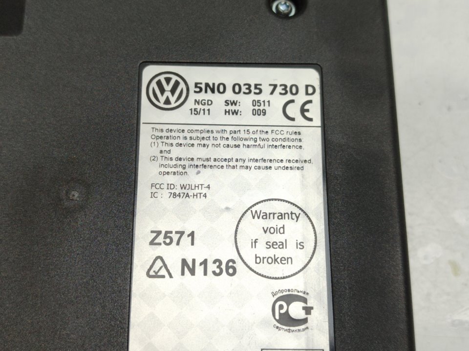 VOLKSWAGEN Golf 6 generation (2008-2015) Other Control Units 5N0035730D 25046264