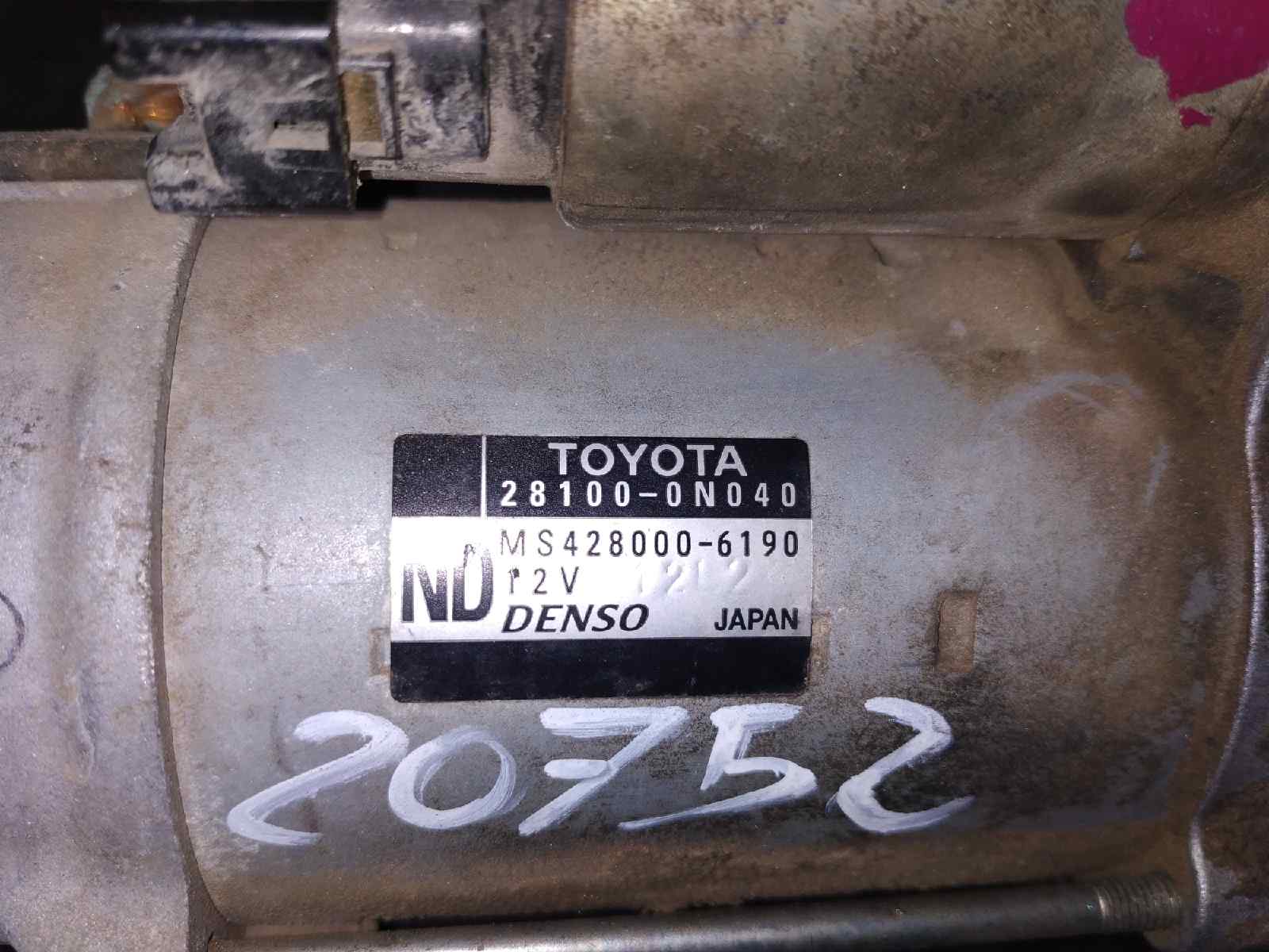 TOYOTA Yaris 2 generation (2005-2012) Käynnistysmoottori 281000N040 25021816