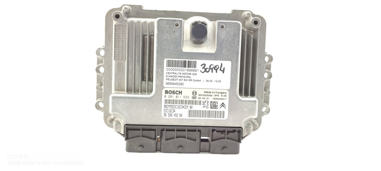 PEUGEOT 407 1 generation (2004-2010) Engine Control Unit ECU 9658945280 18937646