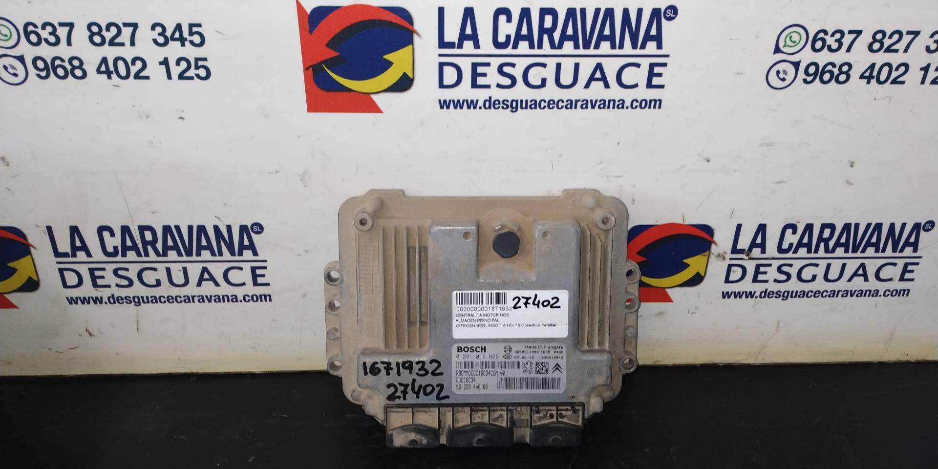 CITROËN Berlingo 1 generation (1996-2012) Unitate de control motor 9663944680 25017365