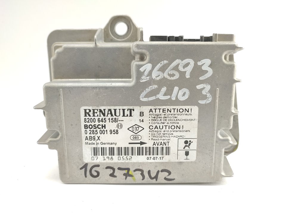 RENAULT Clio 2 generation (1998-2013) SRS Control Unit 8200645158 18859634