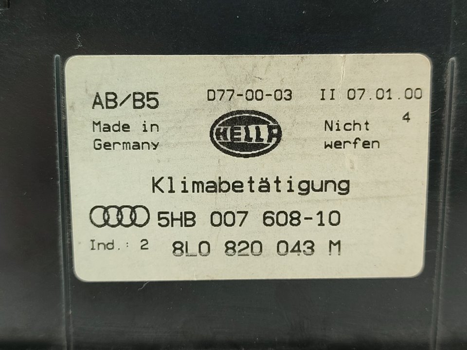 AUDI A3 8L (1996-2003) Pегулятор климы 8L0820043M 22885952