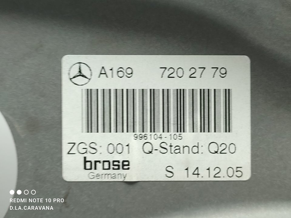 MERCEDES-BENZ B-Class W245 (2005-2011) Regulator de geam ușă stânga față A1697202779 23777087