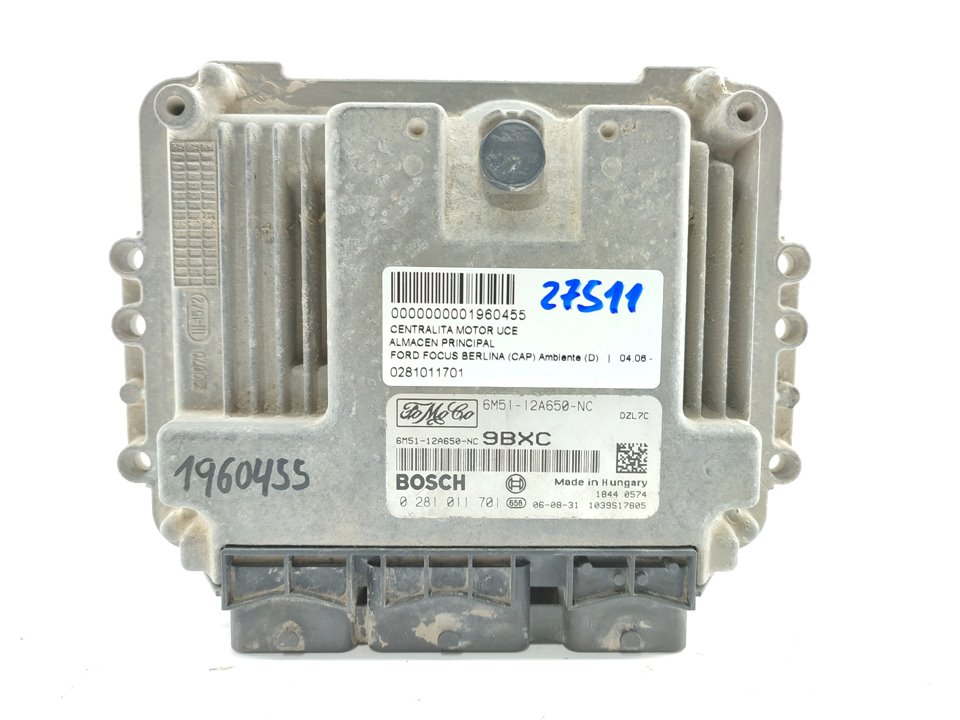 FORD Focus 2 generation (2004-2011) Moottorin ohjausyksikkö ECU 0281011701 21818612