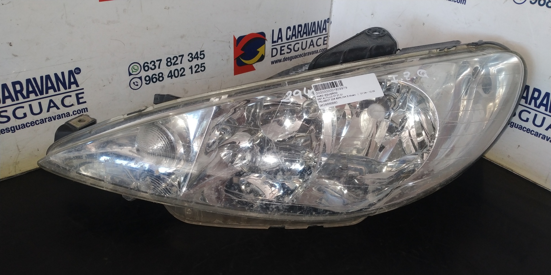 PEUGEOT 206 1 generation (1998-2009) Front Left Headlight 9628666880 18903734