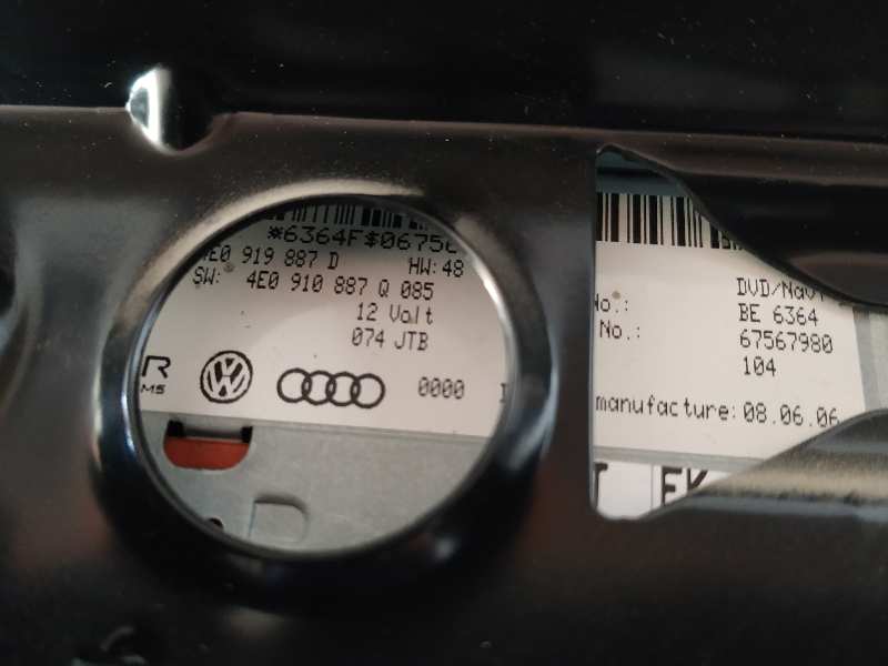 AUDI A6 C6/4F (2004-2011) Автомагнитола с навигацией 4E0910887Q 18811574