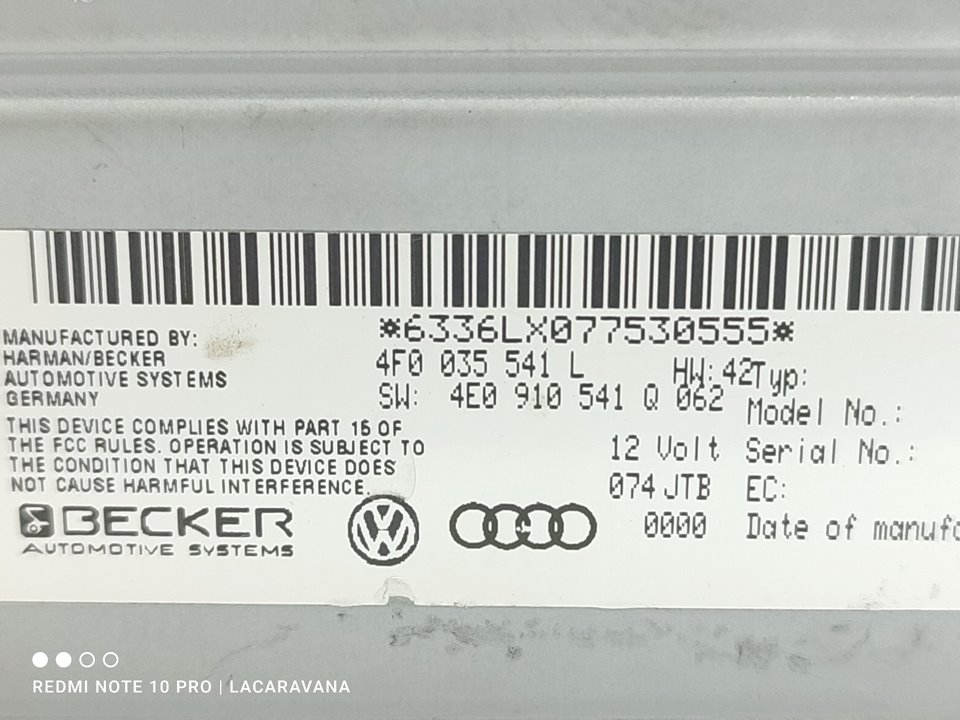 AUDI A5 8T (2007-2016) Other Control Units 4F0035541L 18990028