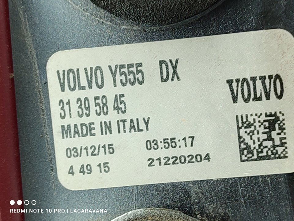VOLVO V40 2 generation (2012-2020) Feu arrière droit 31395845 22886069