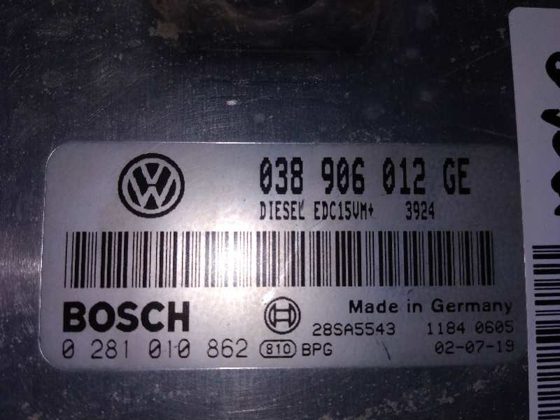 SKODA Fabia 6Y (1999-2007) Engine Control Unit ECU 038906012GE 18813326