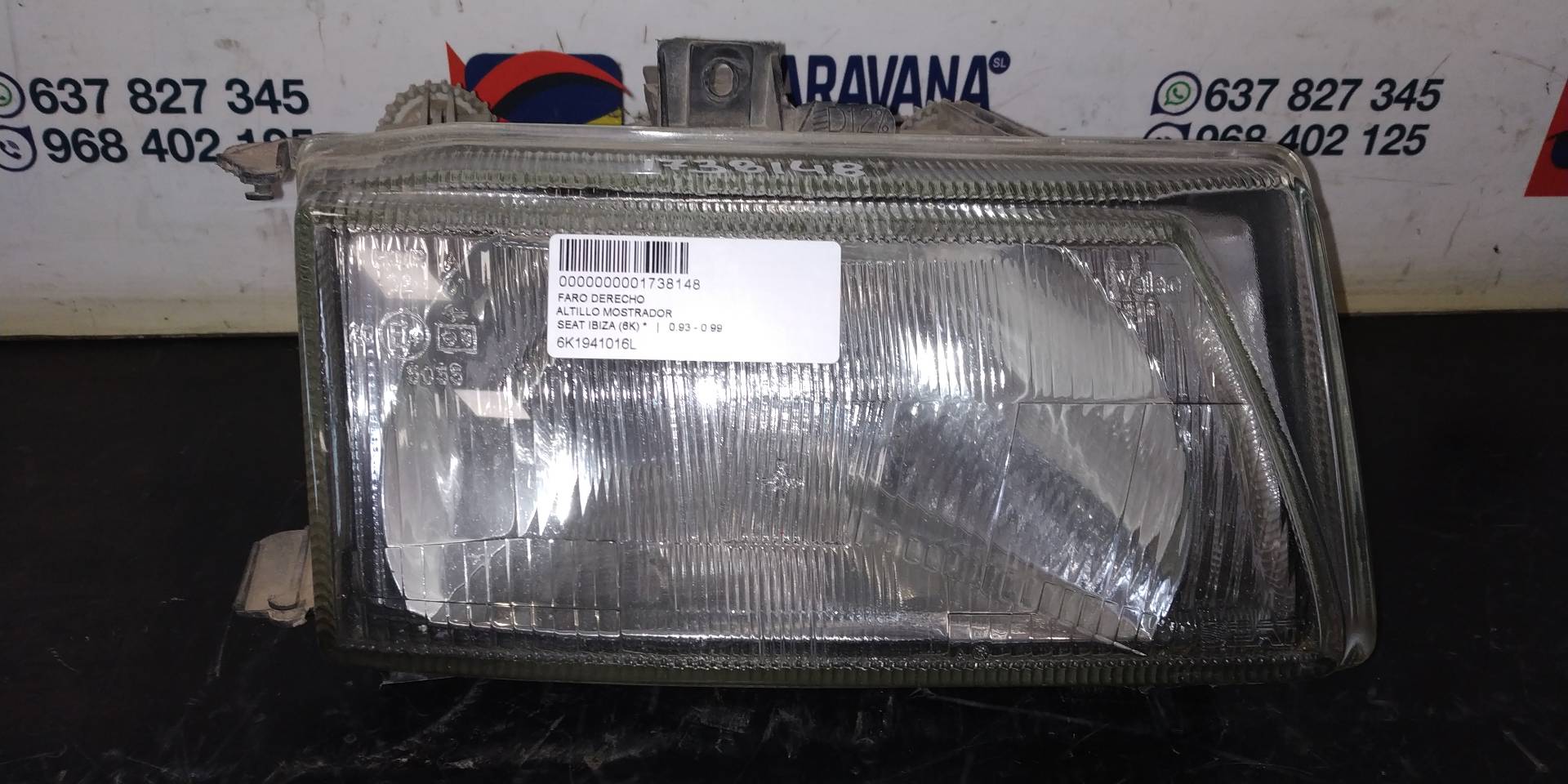 SEAT Cordoba 1 generation (1993-2003) Front Right Headlight 6K1941016L 18880574