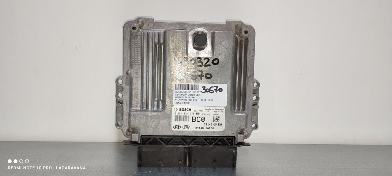 HYUNDAI i30 GD (2 generation) (2012-2017) Engine Control Unit ECU 391402ABB0 18929751