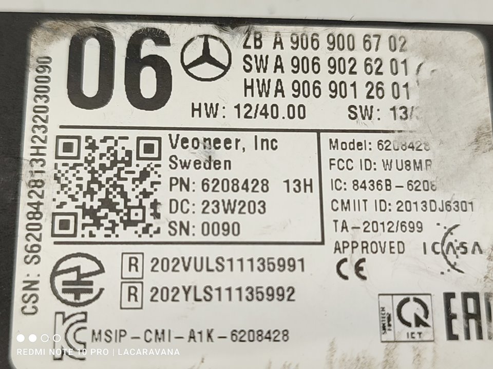 MERCEDES-BENZ Sprinter 2 generation (906) (2006-2018) Andre kontrollenheter 25033090