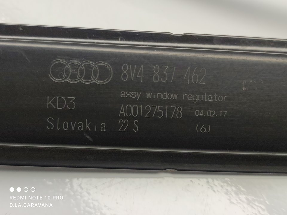 AUDI A3 8V (2012-2020) Vindusregulator foran høyre dør 8V4837462 23789563