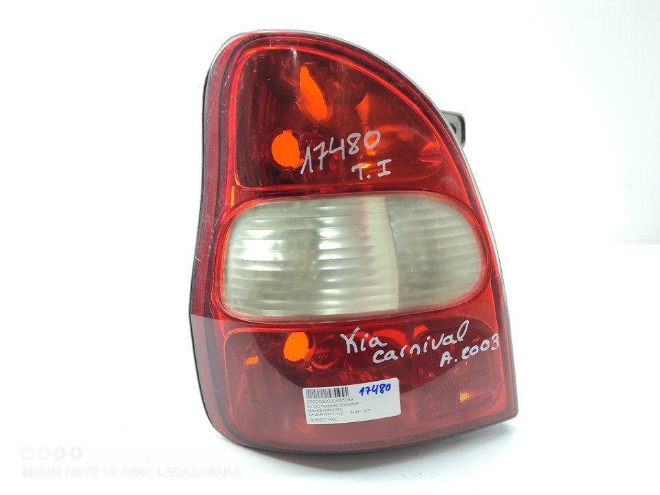 KIA Carnival UP/GQ (1999-2006) Rear Left Taillight 0K55251140L 25018587