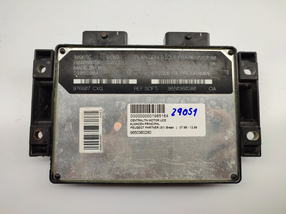 PEUGEOT Partner 1 generation (1996-2012) Блок за управление на двигателя ECU 9650360280 24390788