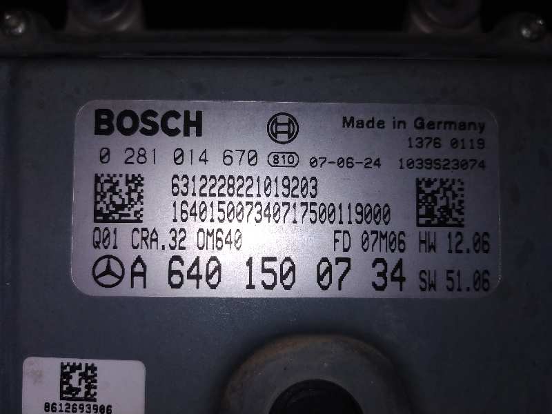 MERCEDES-BENZ B-Class W245 (2005-2011) Engine Control Unit ECU A6401500734 18849913