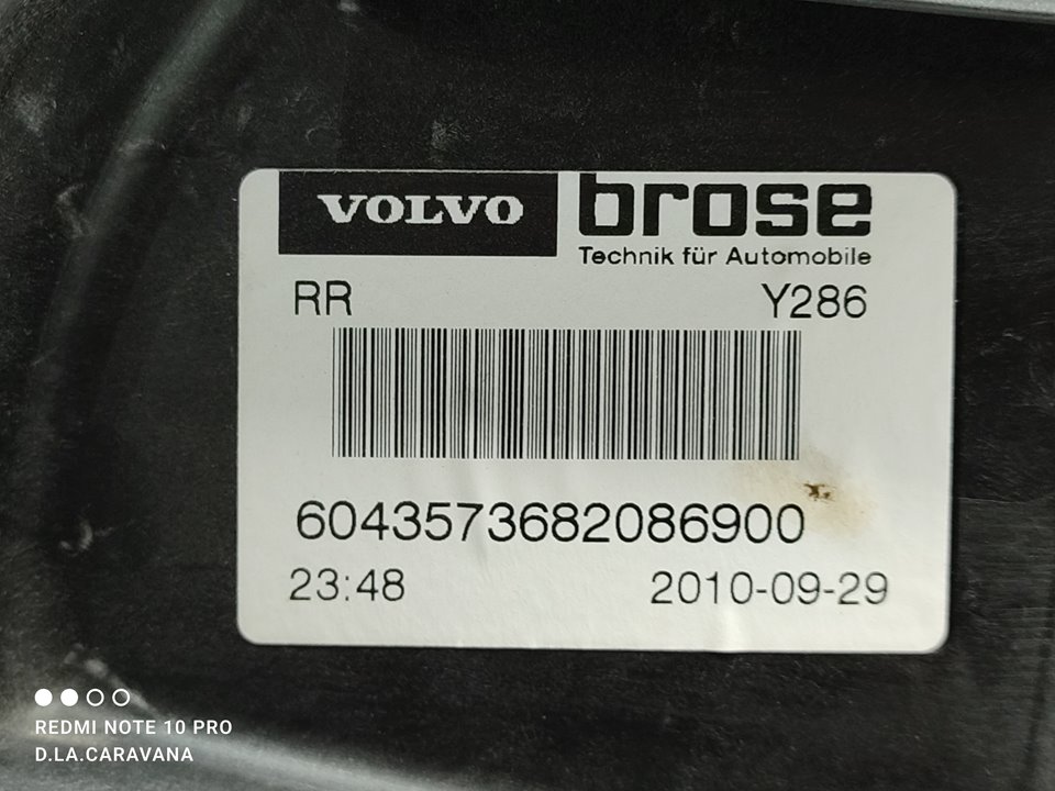 VOLVO S80 2 generation (2006-2020) Lève-vitre de porte arrière droite 30661068 18912885