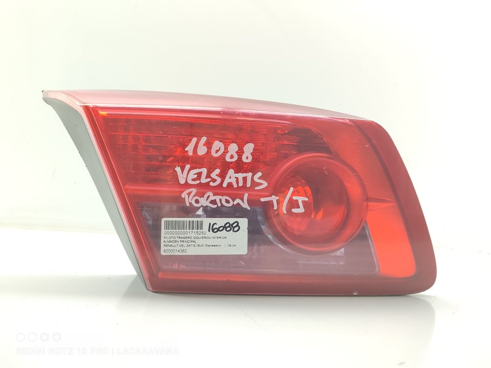 RENAULT Vel Satis 1 generation (2002-2009) Rear Left Taillight 8200014362 25017369