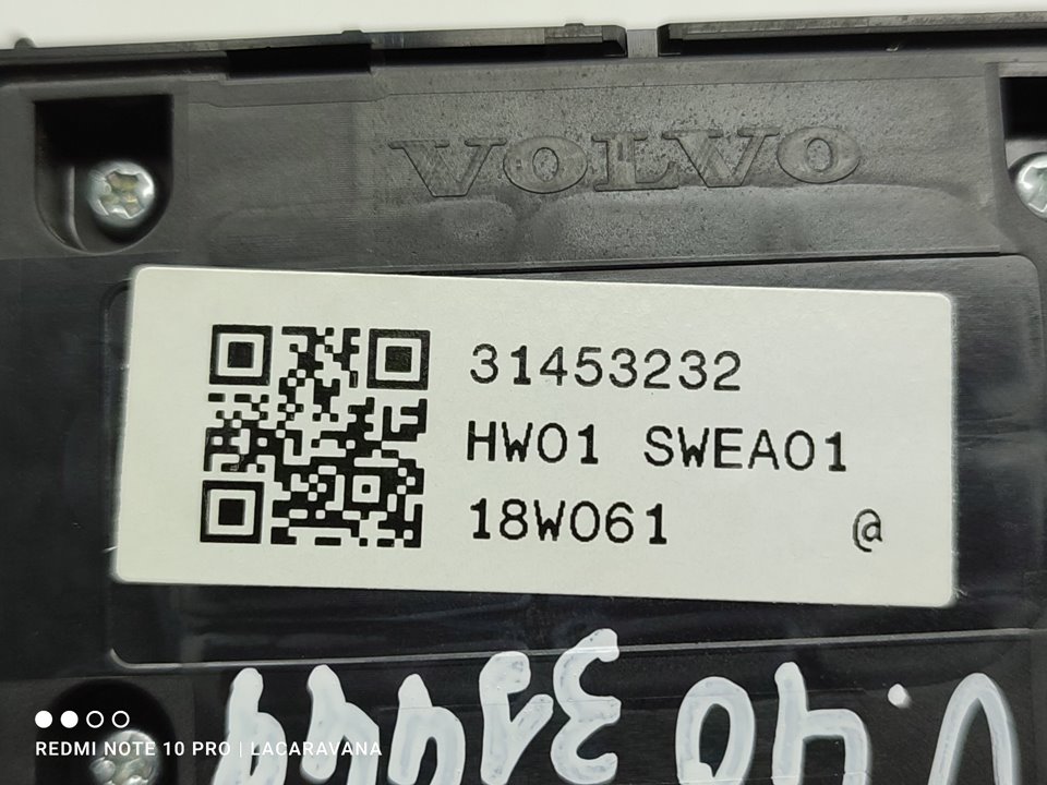 VOLVO V40 2 generation (2012-2020) Commutateur de fenêtre de porte avant gauche 31453232 18993088