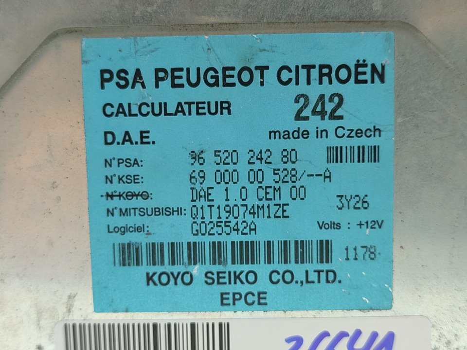 CITROËN C3 1 generation (2002-2010) Calculateur de direction assistée 9652024280 25032673