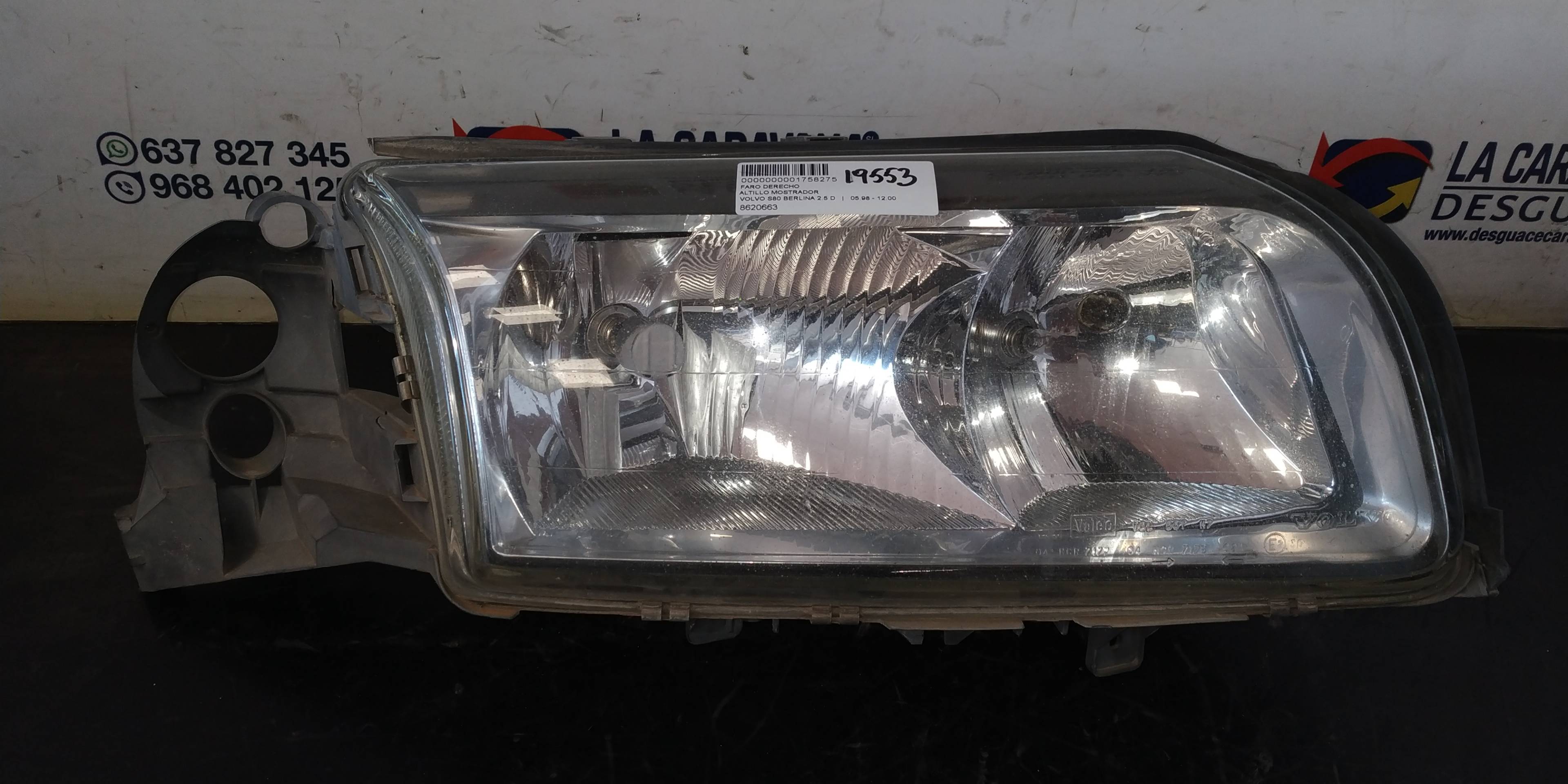 VOLVO S80 1 generation (1998-2006) Front Right Headlight 8620663 18885541