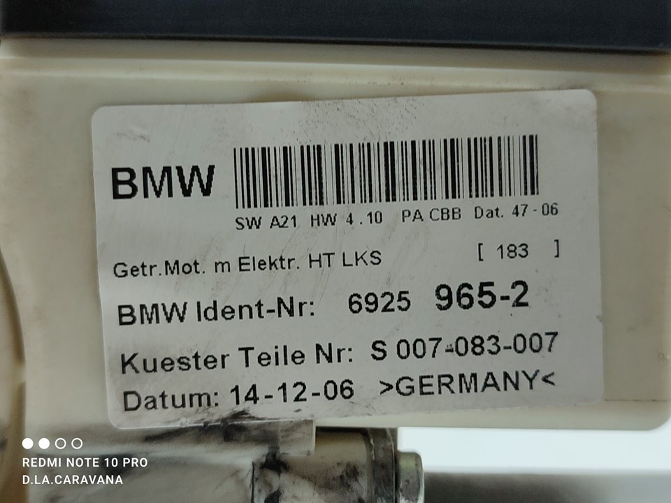 BMW X3 E83 (2003-2010) Aizmugurējo kreiso durvju loga pacēlāja motorīts 69259652 25019627