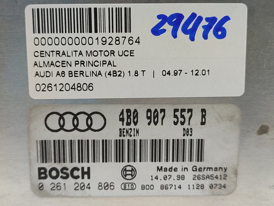 AUDI A3 8L (1996-2003) Блок управления двигателем 0261204806 18958679