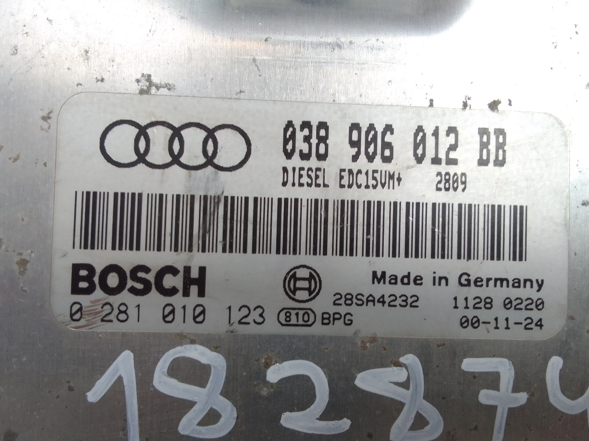 AUDI A3 8L (1996-2003) Motorkontrolenhed ECU 038906012BB 18910785