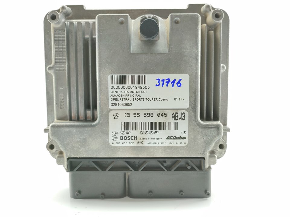 OPEL Astra J (2009-2020) Engine Control Unit ECU 0281030852 23774024