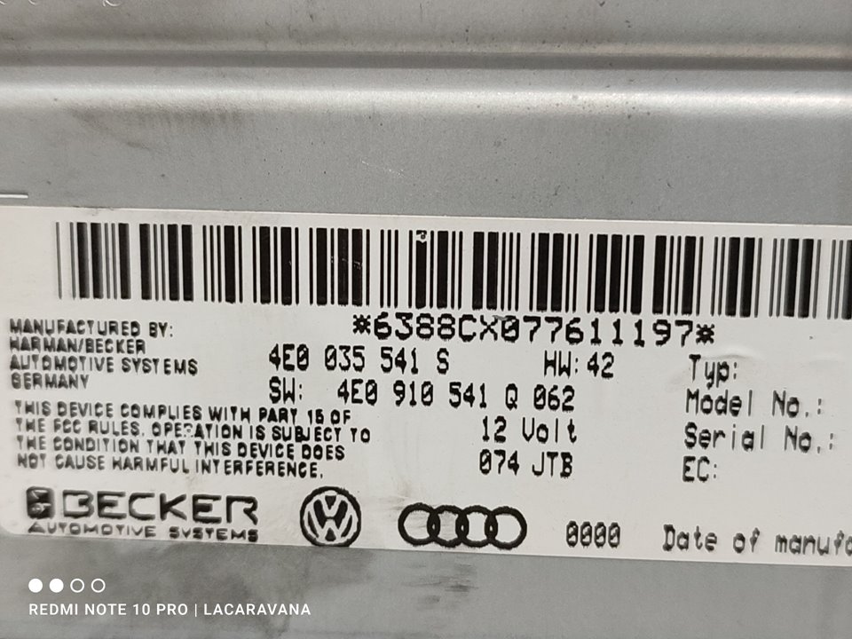 AUDI Q7 4L (2005-2015) Musikspelare utan GPS 4E0035541S 18831732