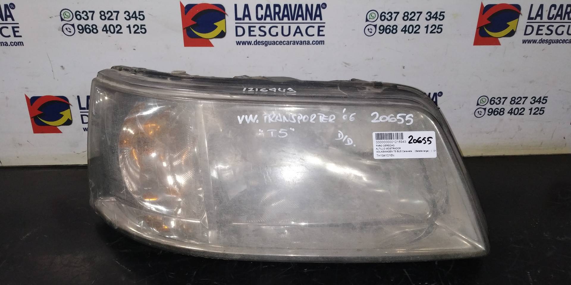 VOLKSWAGEN Transporter T5 (2003-2015) Front Right Headlight 7H1941016N 25919741